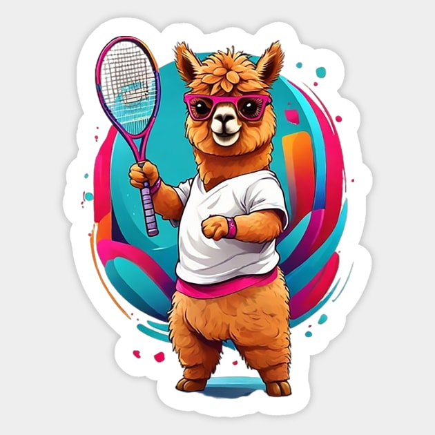 Alpaca Tennis Sticker by likbatonboot